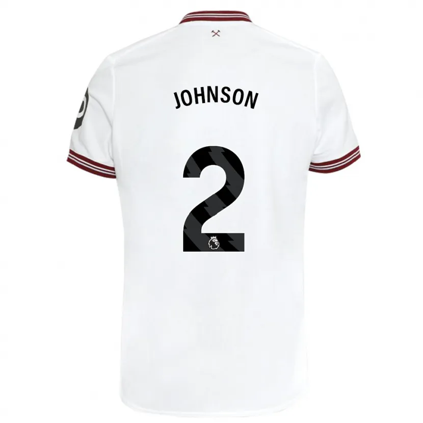 Danxen Niño Camiseta Ben Johnson #2 Blanco 2ª Equipación 2023/24 La Camisa