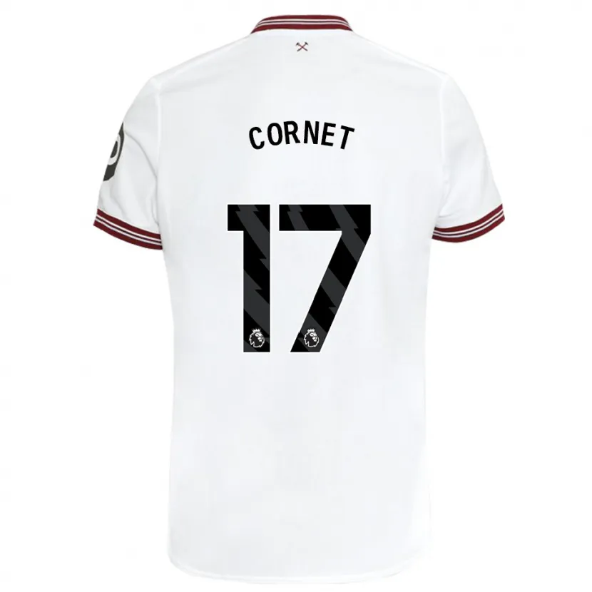 Danxen Niño Camiseta Maxwel Cornet #17 Blanco 2ª Equipación 2023/24 La Camisa