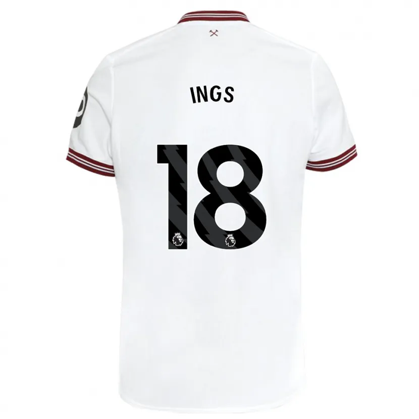 Danxen Niño Camiseta Danny Ings #18 Blanco 2ª Equipación 2023/24 La Camisa