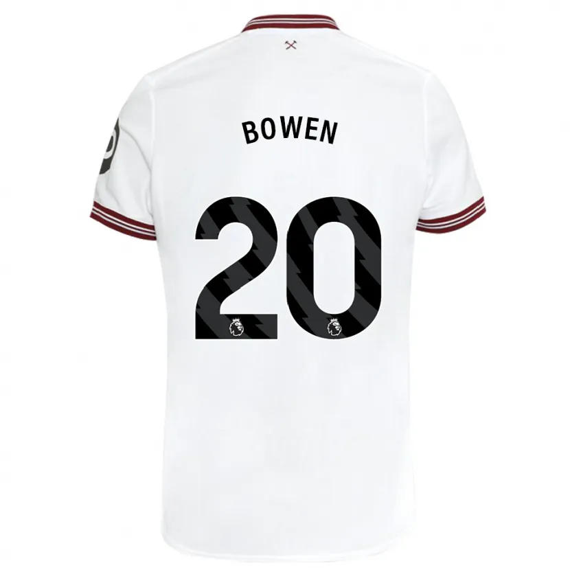 Danxen Niño Camiseta Jarrod Bowen #20 Blanco 2ª Equipación 2023/24 La Camisa