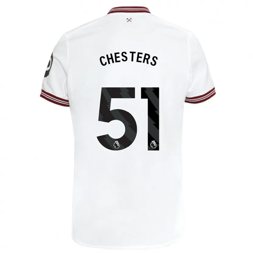 Danxen Niño Camiseta Dan Chesters #51 Blanco 2ª Equipación 2023/24 La Camisa