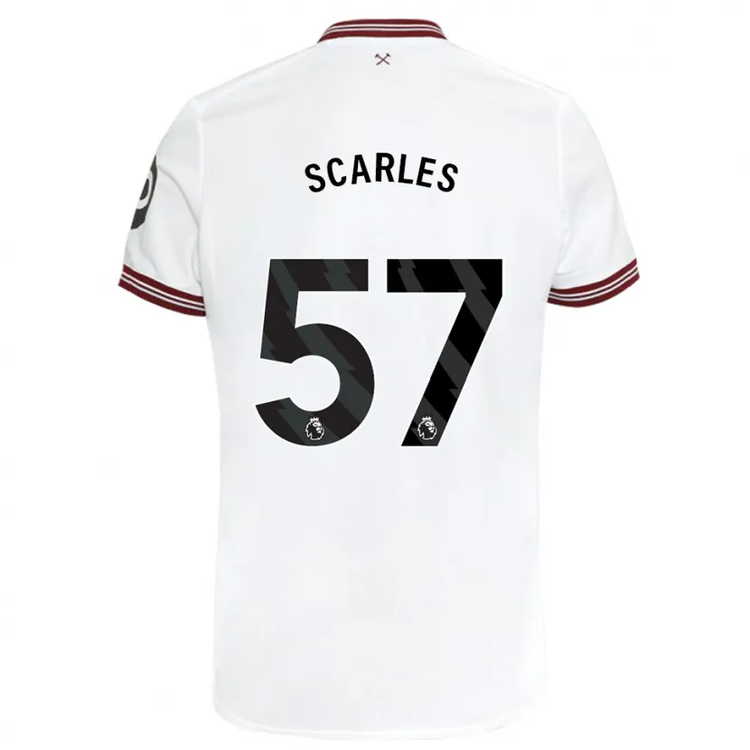 Danxen Niño Camiseta Oliver Scarles #57 Blanco 2ª Equipación 2023/24 La Camisa