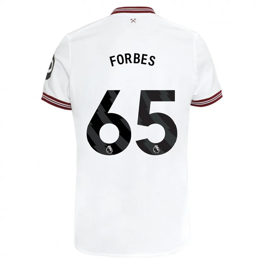 Danxen Niño Camiseta Michael Forbes #65 Blanco 2ª Equipación 2023/24 La Camisa