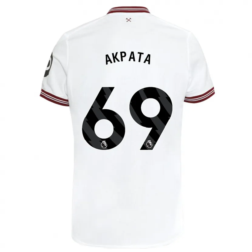 Danxen Niño Camiseta Tyron Akpata #69 Blanco 2ª Equipación 2023/24 La Camisa