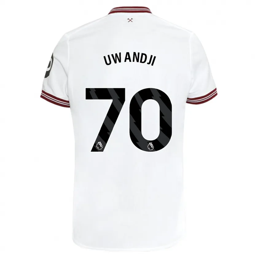 Danxen Niño Camiseta Blaise Uwandji #70 Blanco 2ª Equipación 2023/24 La Camisa