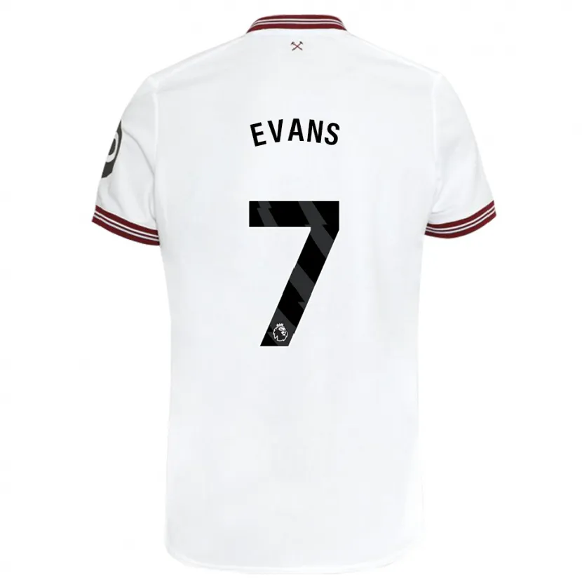 Danxen Niño Camiseta Lisa Evans #7 Blanco 2ª Equipación 2023/24 La Camisa