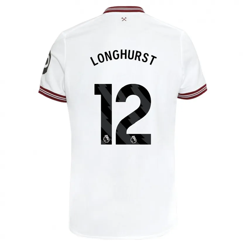 Danxen Niño Camiseta Kate Longhurst #12 Blanco 2ª Equipación 2023/24 La Camisa