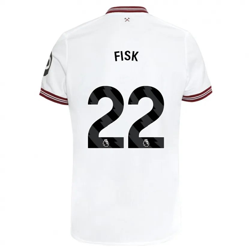 Danxen Niño Camiseta Grace Fisk #22 Blanco 2ª Equipación 2023/24 La Camisa