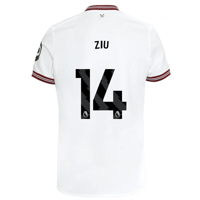 Danxen Niño Camiseta Jessica Ziu #14 Blanco 2ª Equipación 2023/24 La Camisa