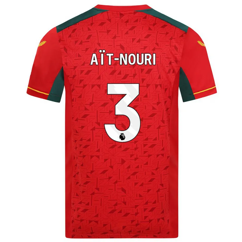 Danxen Niño Camiseta Rayan Aït-Nouri #3 Rojo 2ª Equipación 2023/24 La Camisa