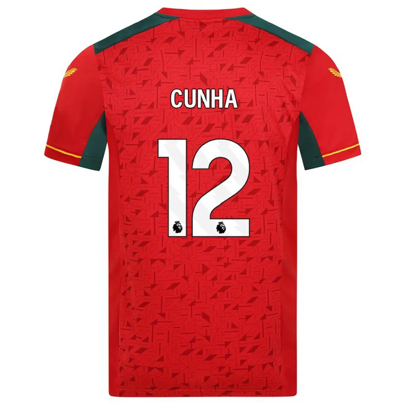 Danxen Niño Camiseta Matheus Cunha #12 Rojo 2ª Equipación 2023/24 La Camisa