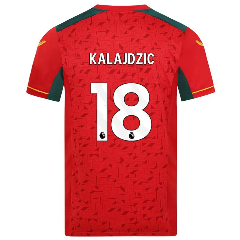 Danxen Niño Camiseta Sasa Kalajdzic #18 Rojo 2ª Equipación 2023/24 La Camisa