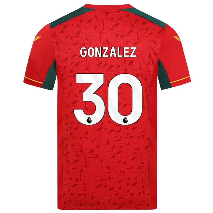 Danxen Niño Camiseta Enso González #30 Rojo 2ª Equipación 2023/24 La Camisa