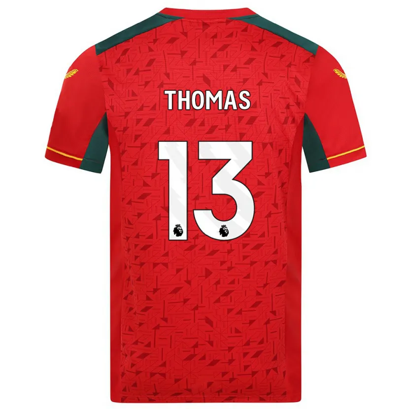 Danxen Niño Camiseta Bec Thomas #13 Rojo 2ª Equipación 2023/24 La Camisa