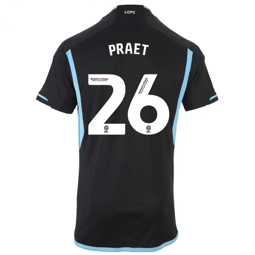 Danxen Niño Camiseta Dennis Praet #26 Negro 2ª Equipación 2023/24 La Camisa