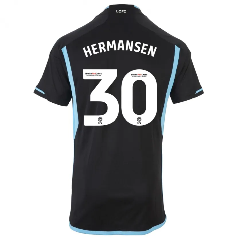 Danxen Niño Camiseta Mads Hermansen #30 Negro 2ª Equipación 2023/24 La Camisa