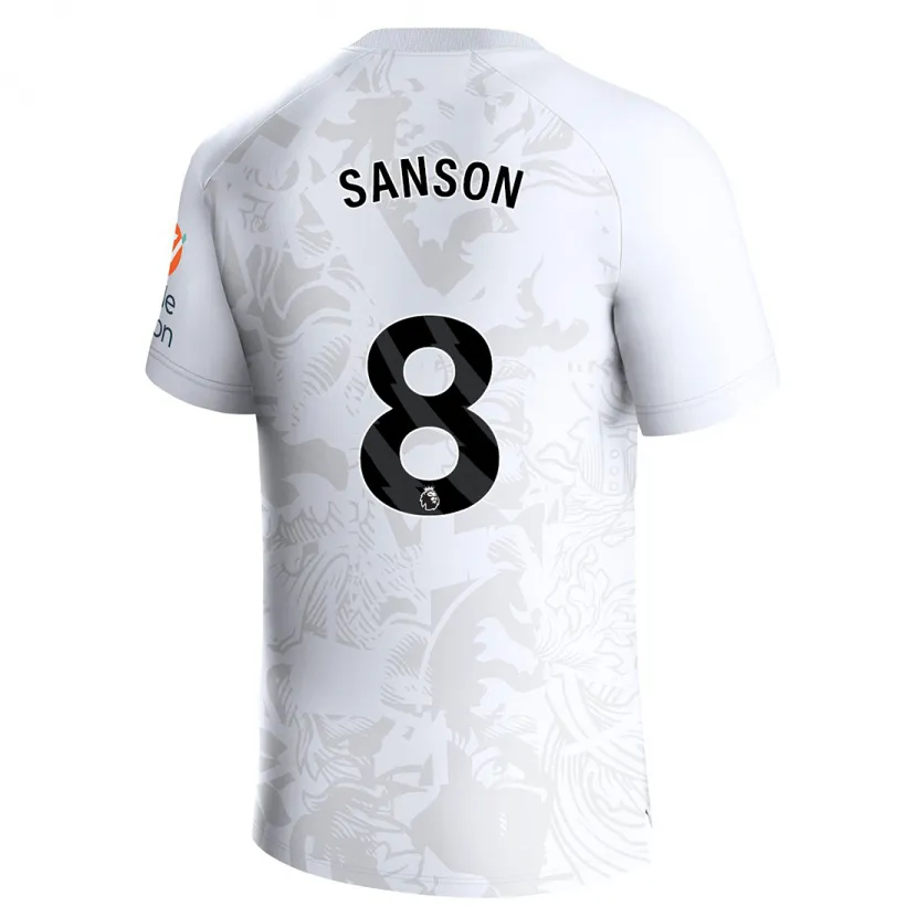 Danxen Niño Camiseta Morgan Sanson #8 Blanco 2ª Equipación 2023/24 La Camisa