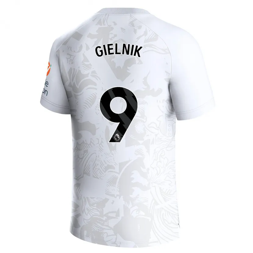 Danxen Niño Camiseta Emily Gielnik #9 Blanco 2ª Equipación 2023/24 La Camisa