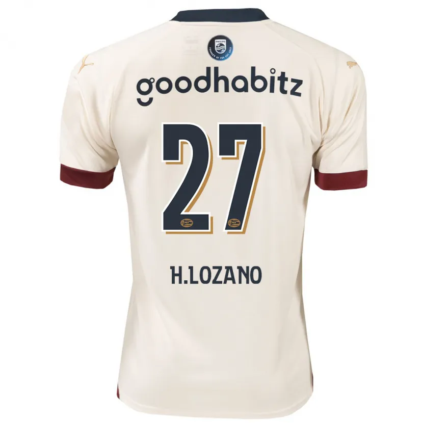 Danxen Niño Camiseta Hirving Lozano #27 Blanquecino 2ª Equipación 2023/24 La Camisa