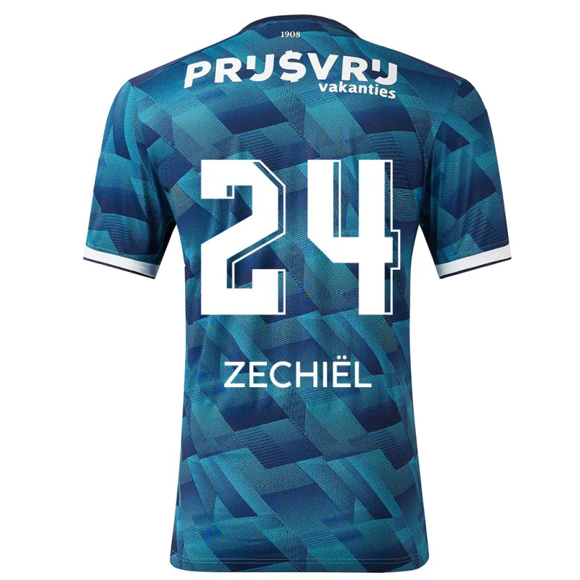 Danxen Niño Camiseta Gjivai Zechiël #24 Azul 2ª Equipación 2023/24 La Camisa