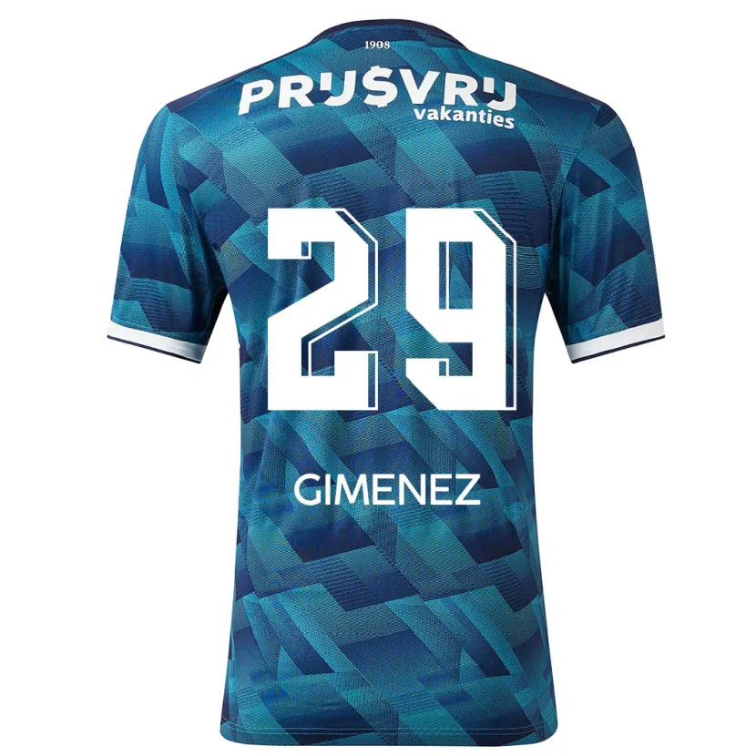 Danxen Niño Camiseta Santiago Gimenez #29 Azul 2ª Equipación 2023/24 La Camisa