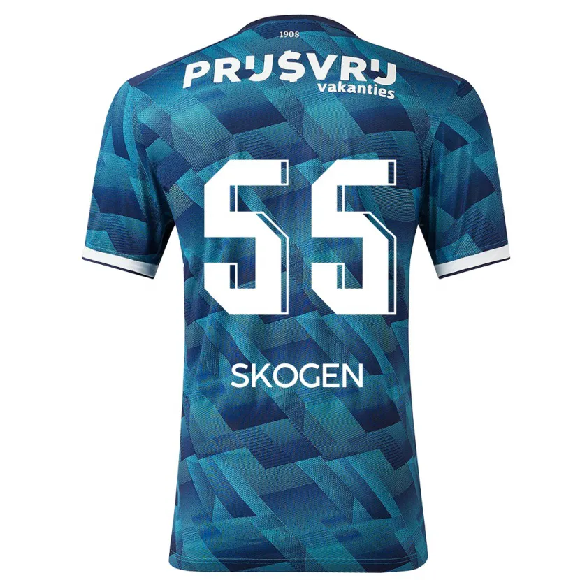 Danxen Niño Camiseta Sondre Skogen #55 Azul 2ª Equipación 2023/24 La Camisa