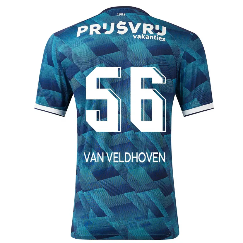 Danxen Niño Camiseta Kars Van Veldhoven #56 Azul 2ª Equipación 2023/24 La Camisa