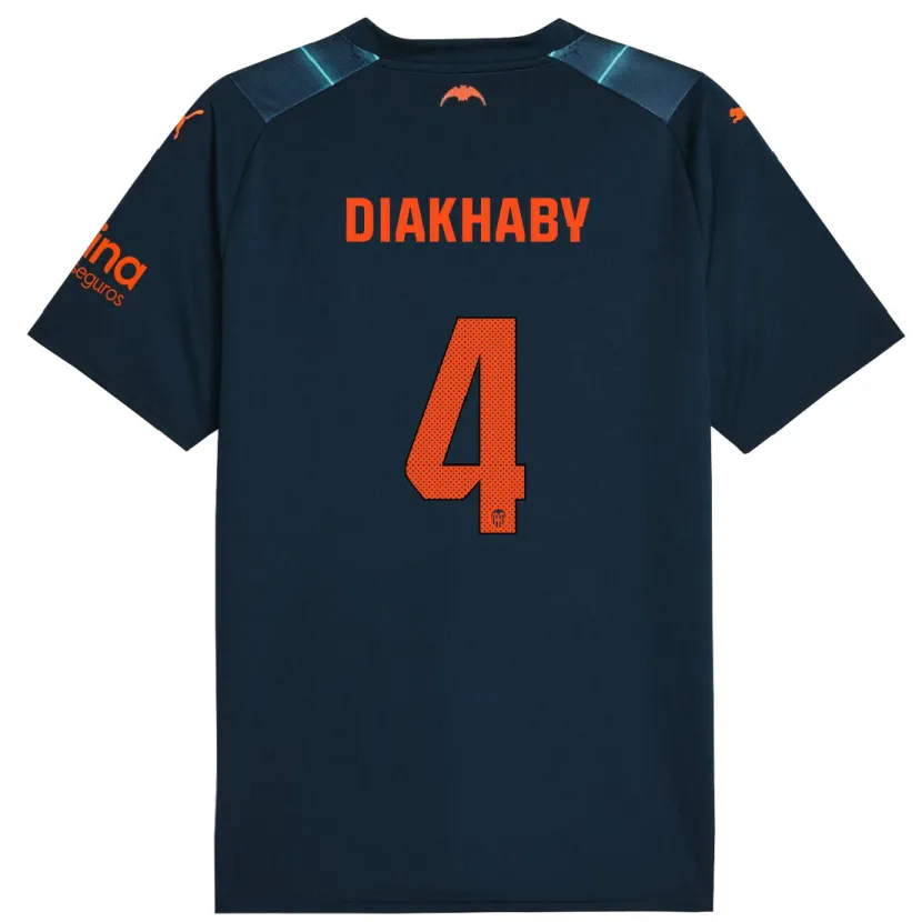 Danxen Niño Camiseta Mouctar Diakhaby #4 Azul Marino 2ª Equipación 2023/24 La Camisa