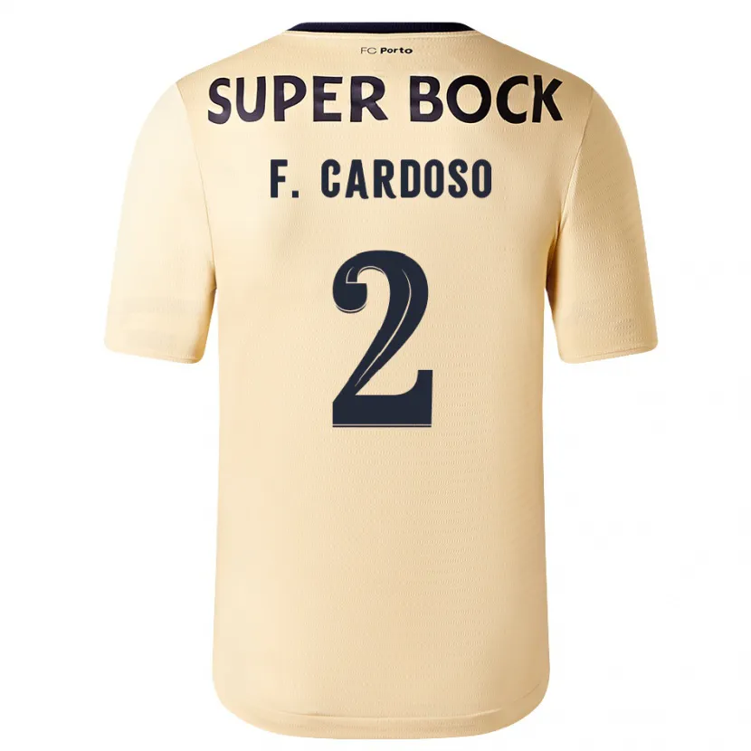 Danxen Niño Camiseta Fábio Cardoso #2 Beige-Dorado 2ª Equipación 2023/24 La Camisa