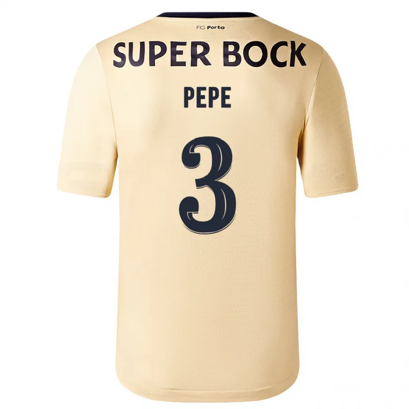 Danxen Niño Camiseta Pepe #3 Beige-Dorado 2ª Equipación 2023/24 La Camisa