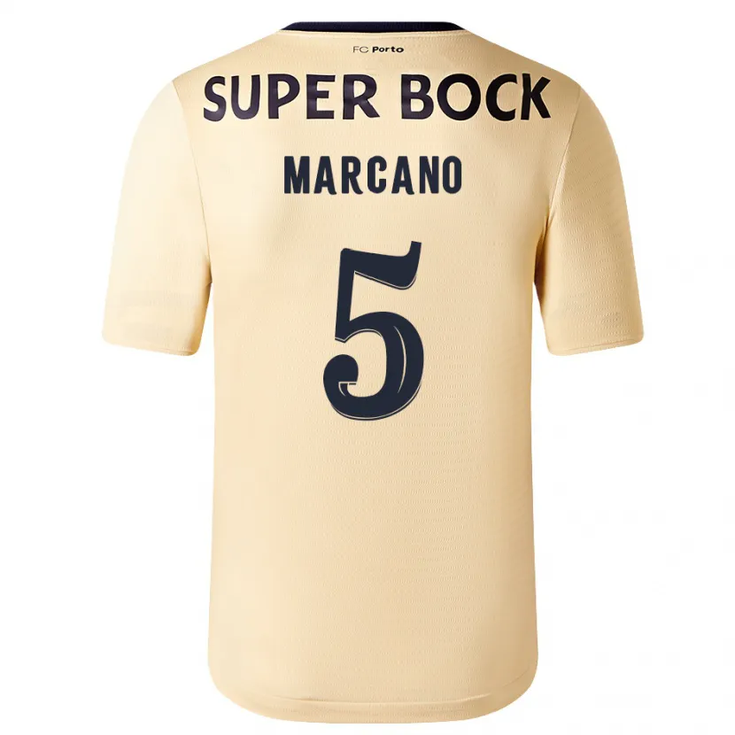 Danxen Niño Camiseta Iván Marcano #5 Beige-Dorado 2ª Equipación 2023/24 La Camisa