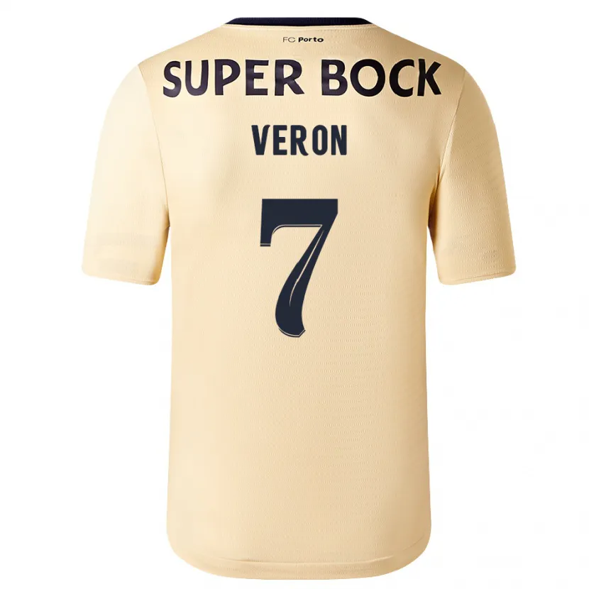 Danxen Niño Camiseta Gabriel Veron #7 Beige-Dorado 2ª Equipación 2023/24 La Camisa