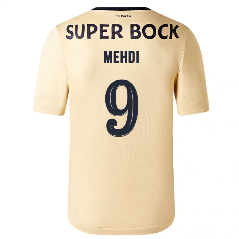 Danxen Niño Camiseta Mehdi Taremi #9 Beige-Dorado 2ª Equipación 2023/24 La Camisa