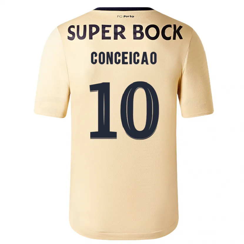 Danxen Niño Camiseta Francisco Conceição #10 Beige-Dorado 2ª Equipación 2023/24 La Camisa