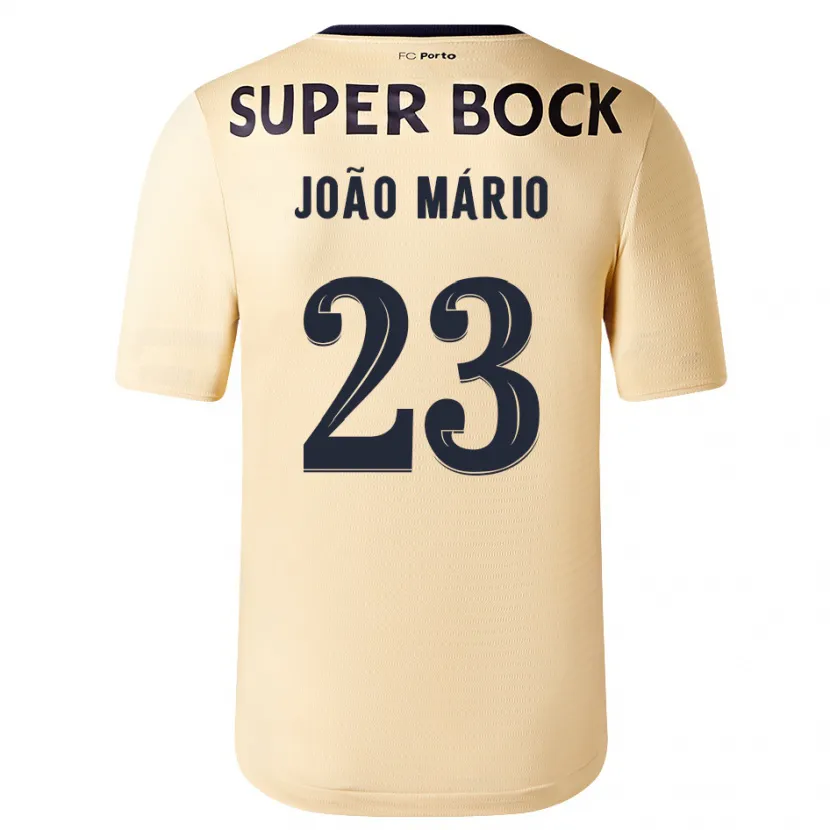 Danxen Niño Camiseta João Mário #23 Beige-Dorado 2ª Equipación 2023/24 La Camisa