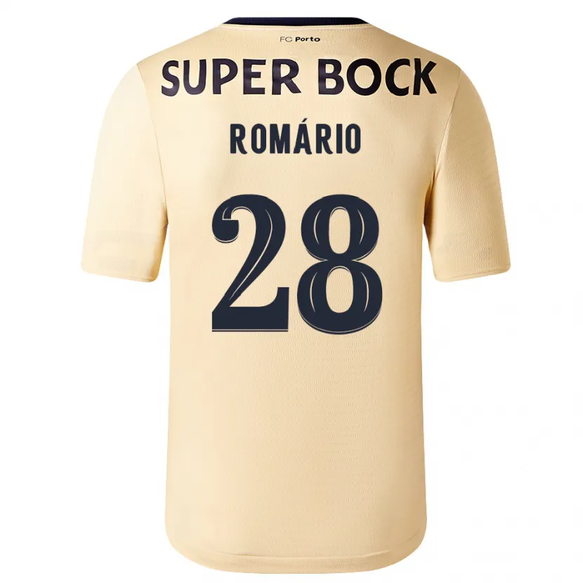 Danxen Niño Camiseta Romário Baró #28 Beige-Dorado 2ª Equipación 2023/24 La Camisa