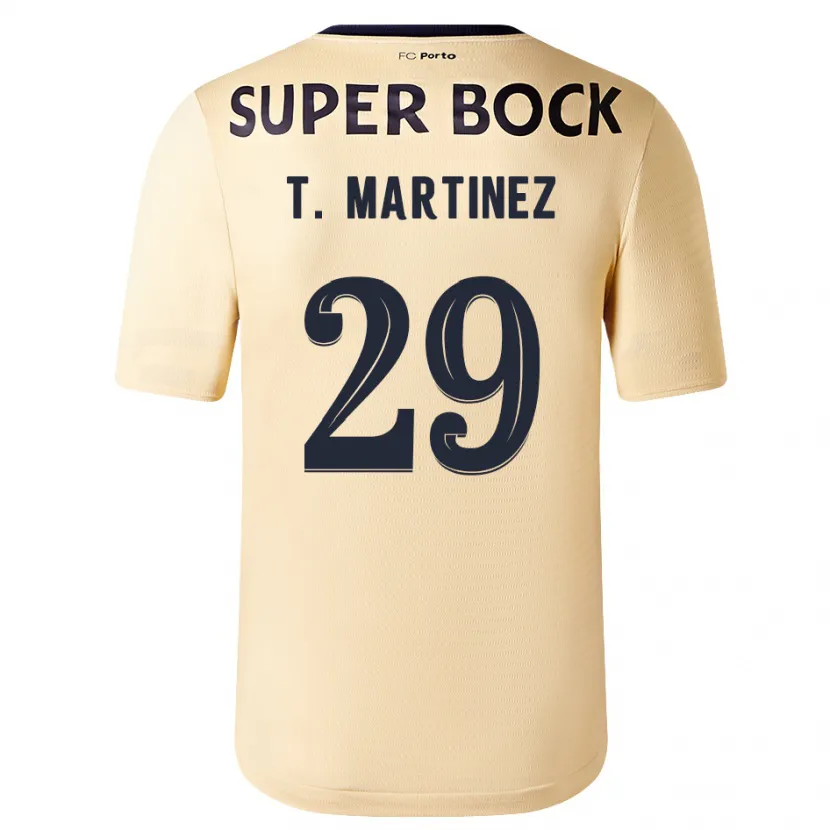 Danxen Niño Camiseta Toni Martínez #29 Beige-Dorado 2ª Equipación 2023/24 La Camisa