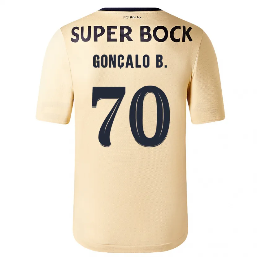 Danxen Niño Camiseta Gonçalo Borges #70 Beige-Dorado 2ª Equipación 2023/24 La Camisa