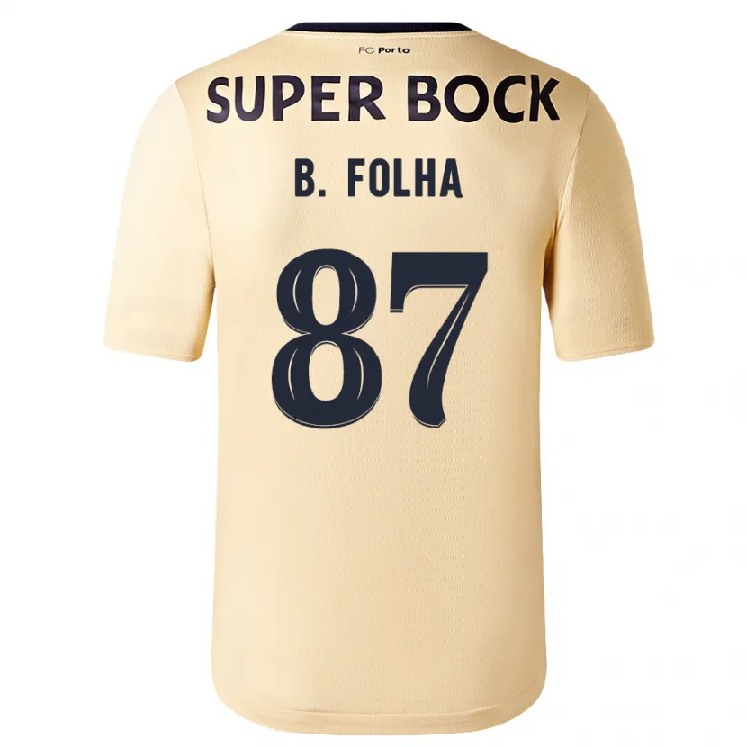 Danxen Niño Camiseta Bernardo Folha #87 Beige-Dorado 2ª Equipación 2023/24 La Camisa