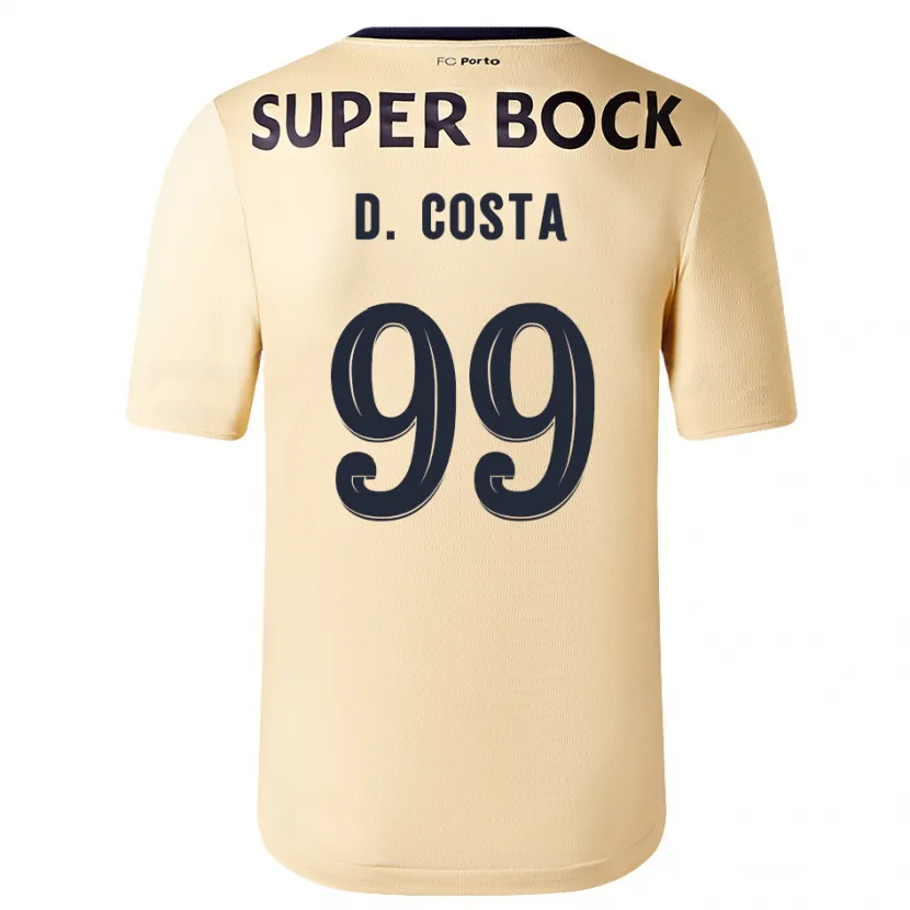 Danxen Niño Camiseta Diogo Costa #99 Beige-Dorado 2ª Equipación 2023/24 La Camisa