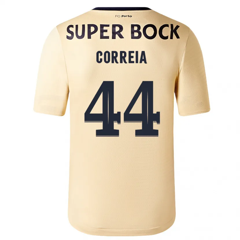 Danxen Niño Camiseta Romain Correia #44 Beige-Dorado 2ª Equipación 2023/24 La Camisa