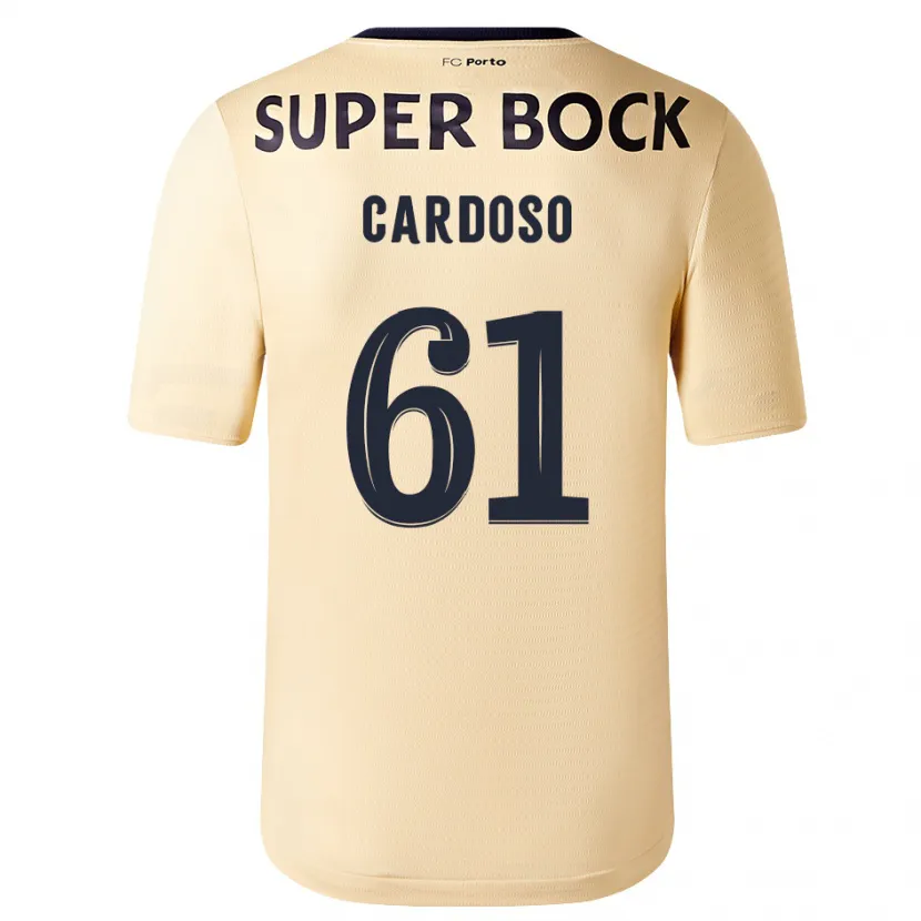 Danxen Niño Camiseta Ivan Cardoso #61 Beige-Dorado 2ª Equipación 2023/24 La Camisa