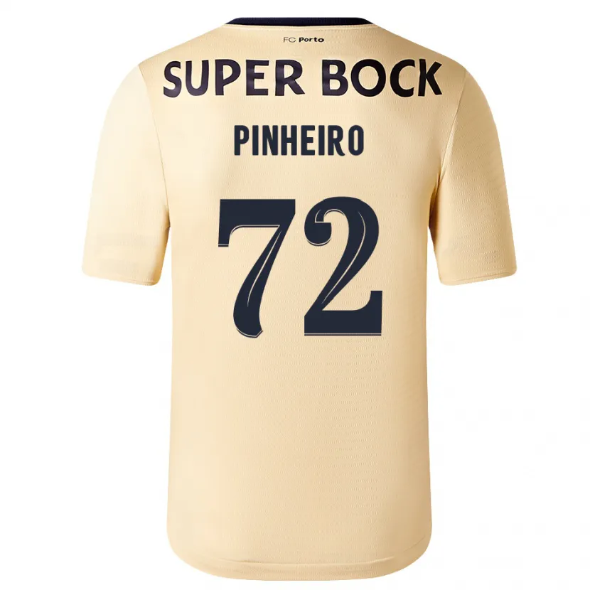 Danxen Niño Camiseta Rodrigo Pinheiro #72 Beige-Dorado 2ª Equipación 2023/24 La Camisa