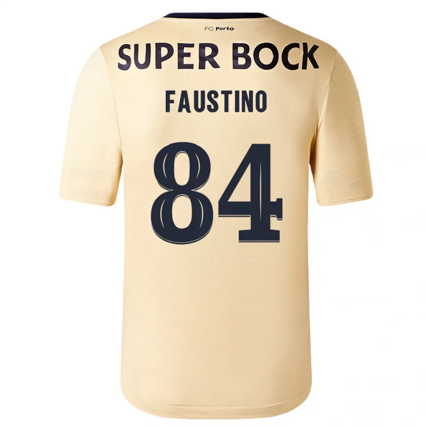 Danxen Niño Camiseta Levi Faustino #84 Beige-Dorado 2ª Equipación 2023/24 La Camisa