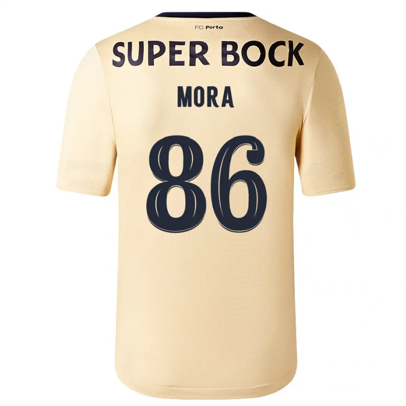 Danxen Niño Camiseta Rodrigo Mora #86 Beige-Dorado 2ª Equipación 2023/24 La Camisa