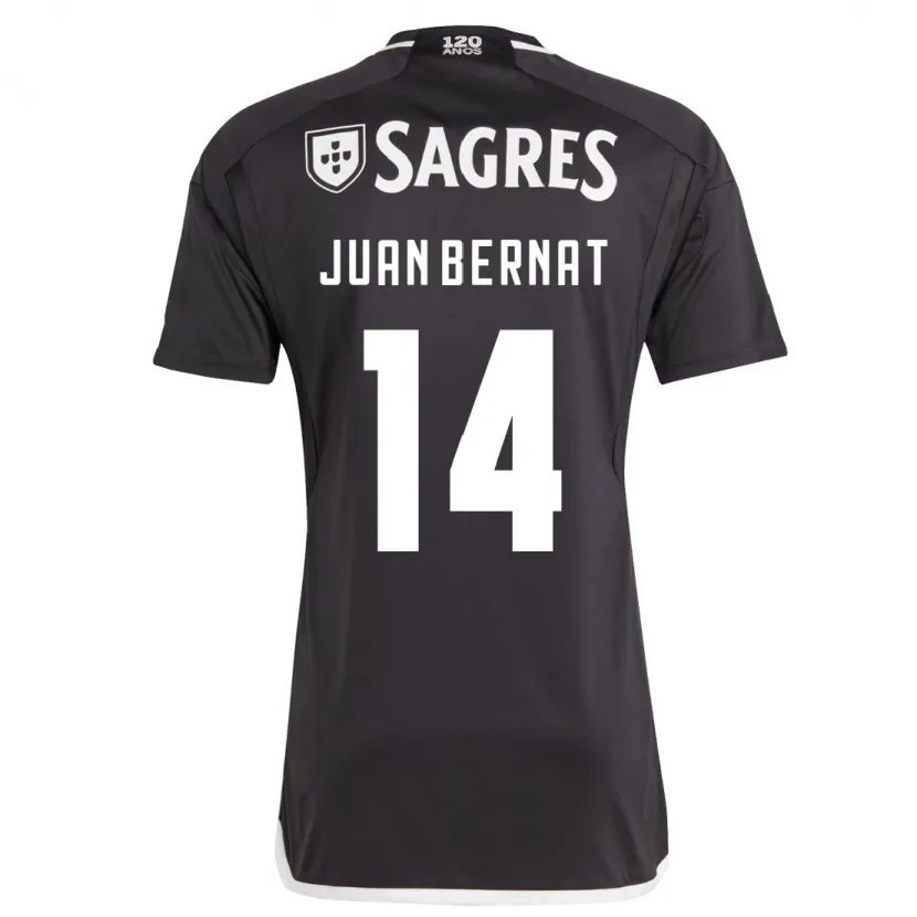 Danxen Niño Camiseta Juan Bernat #14 Negro 2ª Equipación 2023/24 La Camisa