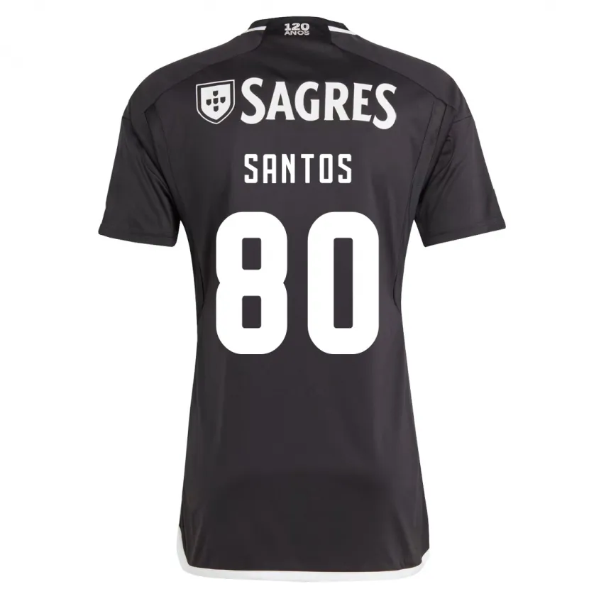 Danxen Niño Camiseta Pedro Santos #80 Negro 2ª Equipación 2023/24 La Camisa