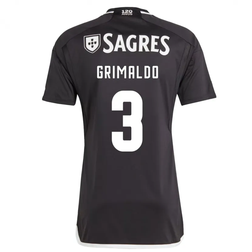 Danxen Niño Camiseta Alejandro Grimaldo #3 Negro 2ª Equipación 2023/24 La Camisa