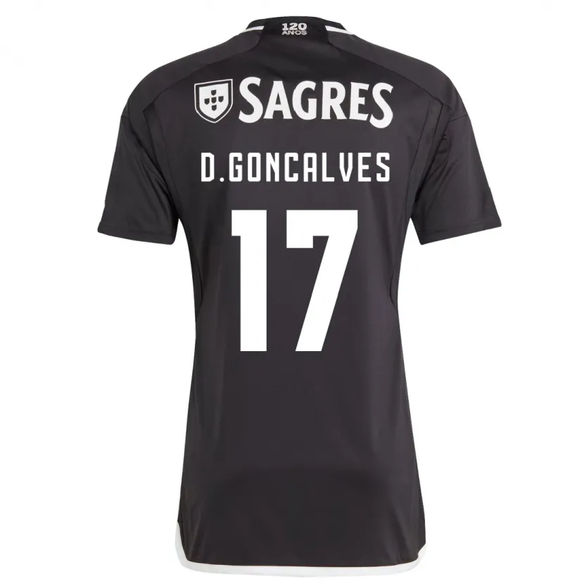 Danxen Niño Camiseta Diogo Goncalves #17 Negro 2ª Equipación 2023/24 La Camisa