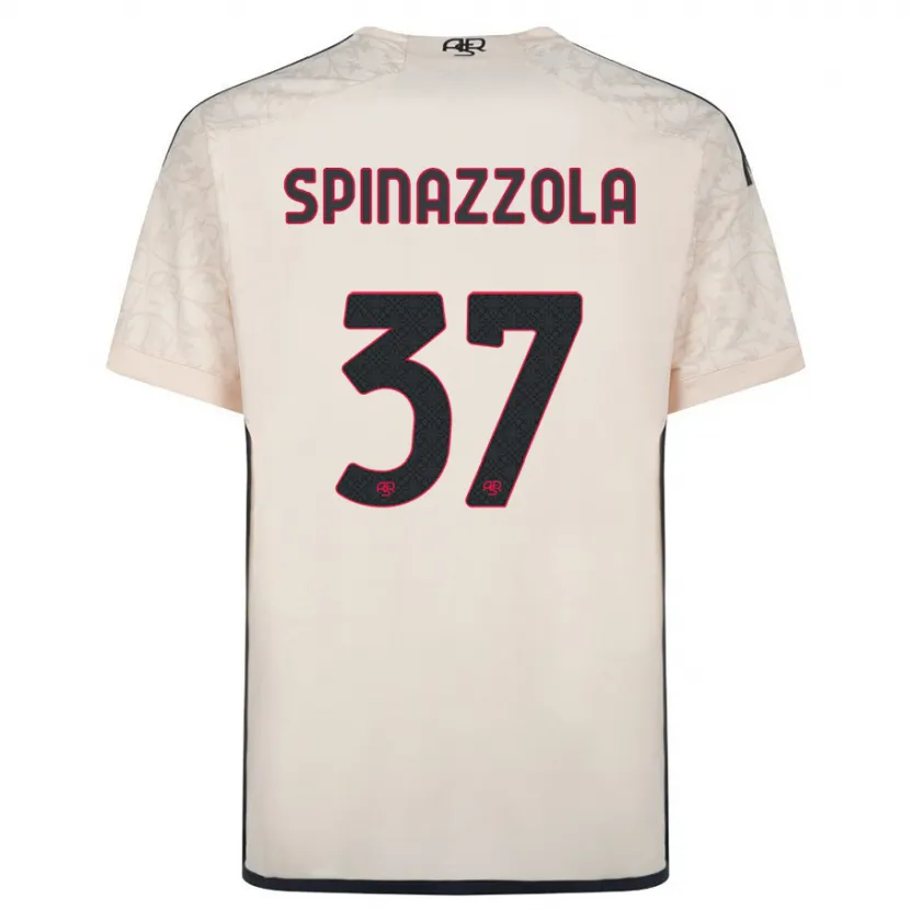 Danxen Niño Camiseta Leonardo Spinazzola #37 Blanquecino 2ª Equipación 2023/24 La Camisa